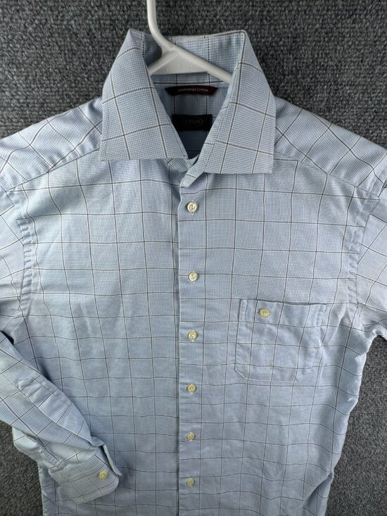 Eton Other - Eton Button Up Shirt Long Sleeve Men Wrinkle Free Cotton Blue Check Size 15 **